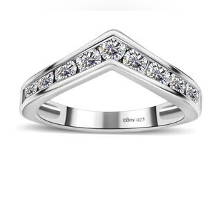 Swarovski Premium Crystal Wishbone Ring in Sterling Silver 8